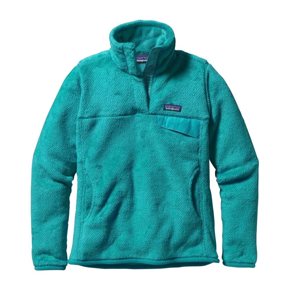 Patagonia Re-Tool Snap-T Fleece Pullover Medium Teal Deep Pile Cozy Jacket